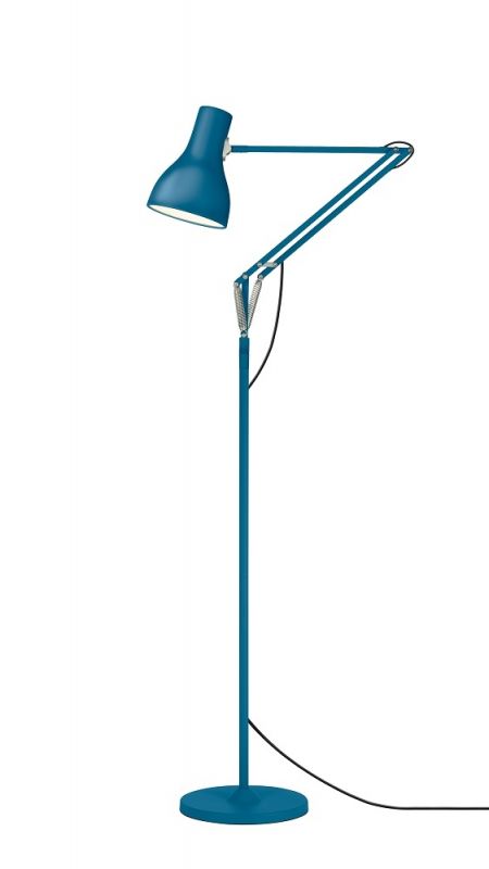 Blaue Type 75 Stehleuchte Margaret Howell Edition von Anglepoise, verstellbare Designerlampe für Wohnzimmer und Büro.
